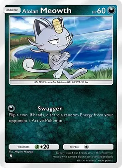 Pokémon-Karte Alolan Meowth 094/155