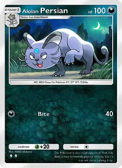 Pokémon-Karte Alolan Persian 095/155