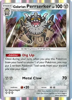 Pokémon-Karte Galarian Perrserker 111/155