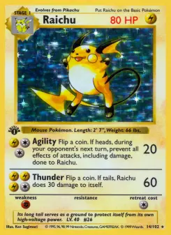 Pokémon-Karte Raichu 014/102