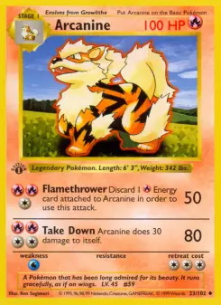 Pokémon-Karte Arcanine 023/102