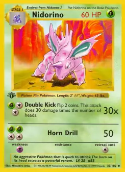 Pokémon-Karte Nidorino 037/102