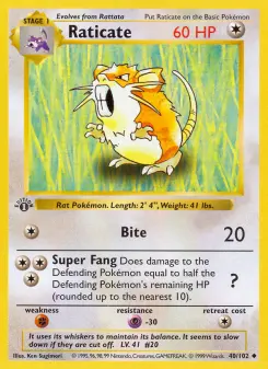 Pokémon-Karte Raticate 040/102