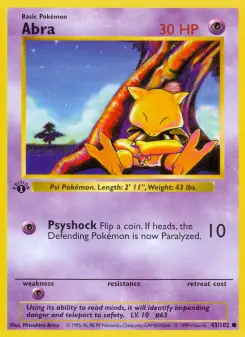 Pokémon-Karte Abra 043/102
