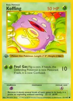 Pokémon-Karte Koffing 051/102