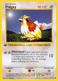 Pokémon-Karte Pidgey 057/102