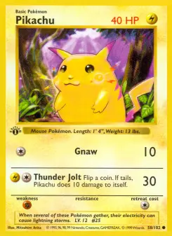 Pokémon-Karte Pikachu 058/102