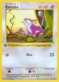 Pokémon-Karte Rattata 061/102
