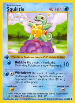 Pokémon-Karte Squirtle 063/102