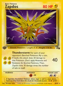 Pokémon-Karte Zapdos 030/062