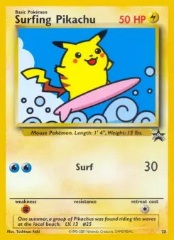 Pokémon-Karte Surfendes Pikachu 028/053