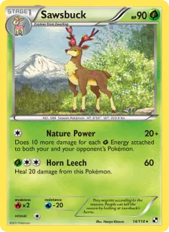 Pokémon-Karte Sawsbuck 014/114