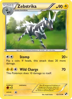 Pokémon-Karte Zebstrika 042/114