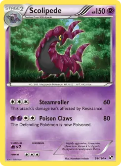 Pokémon-Karte Scolipede 054/114