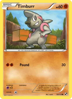 Pokémon-Karte Timburr 058/114