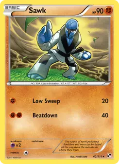 Pokémon-Karte Sawk 062/114