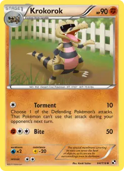 Pokémon-Karte Krokorok 064/114