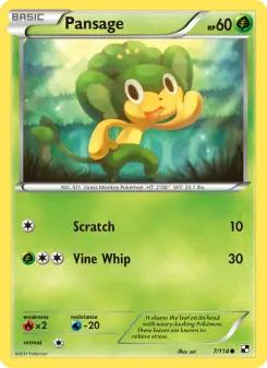 Pokémon-Karte Pansage 007/114