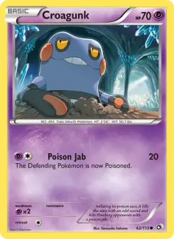 Pokémon-Karte Croagunk 062/113