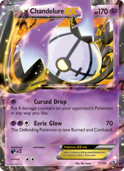 Pokémon-Karte Chandelure-EX 077/113