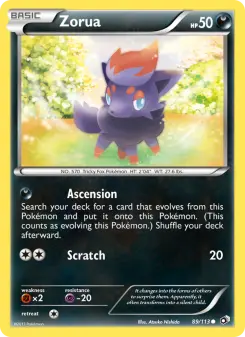 Pokémon-Karte Zorua 089/113