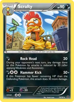Pokémon-Karte Scrafty 074/099