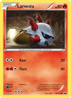 Pokémon-Karte Larvesta 020/108