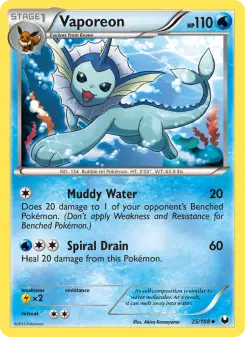 Pokémon-Karte Vaporeon 025/108