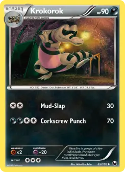Pokémon-Karte Krokorok 065/108