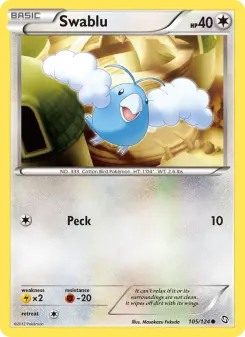 Pokémon-Karte Swablu 105/124