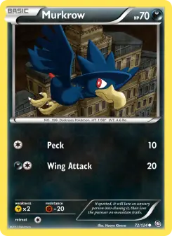 Pokémon-Karte Murkrow 072/124
