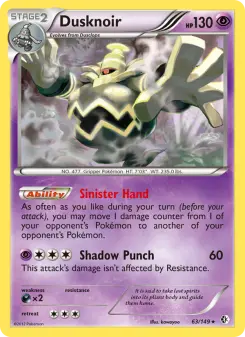 Pokémon-Karte Dusknoir 063/149