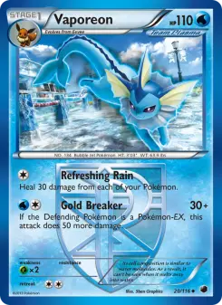 Pokémon-Karte Vaporeon 020/116