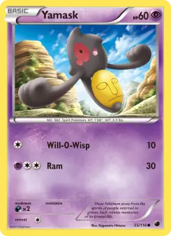 Pokémon-Karte Yamask 055/116