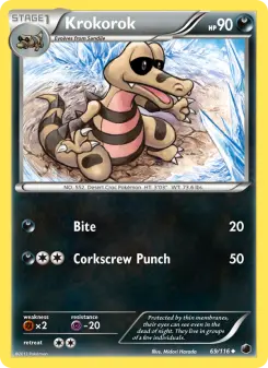 Pokémon-Karte Krokorok 069/116