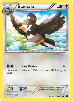 Pokémon-Karte Staravia 096/116