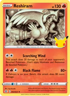 Pokémon-Karte Reshiram 002/025