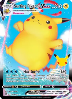 Pokémon-Karte Surfing Pikachu VMAX 009/025