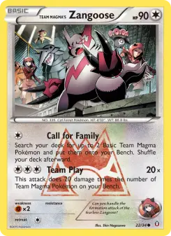 Pokémon-Karte Team Magma's Zangoose 022/034