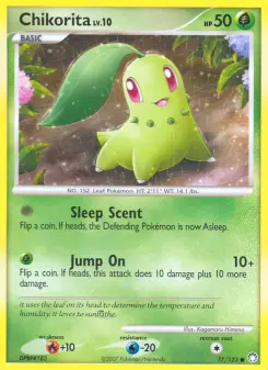 Pokémon-Karte Chikorita 077/123