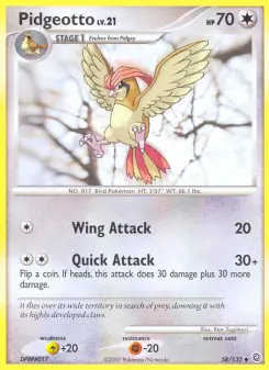 Pokémon-Karte Pidgeotto 058/132