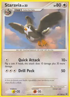 Pokémon-Karte Staravia 047/100