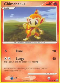 Pokémon-Karte Chimchar 056/100