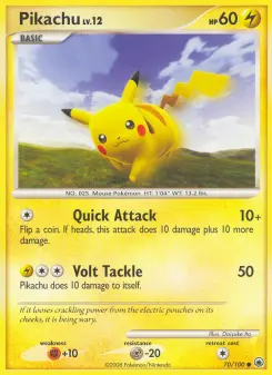 Pokémon-Karte Pikachu 070/100