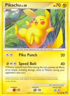Pokémon-Karte Pikachu 070/100