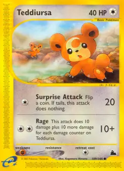 Pokémon-Karte Teddiursa 109/144