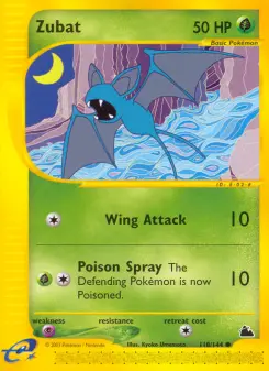 Pokémon-Karte Zubat 118/144