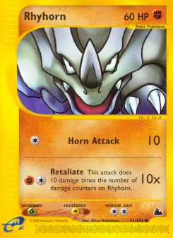 Pokémon-Karte Rhyhorn 091/144