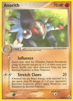 Pokémon-Karte Anorith 029/092