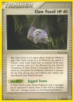 Pokémon-Karte Klauenfossil 078/092